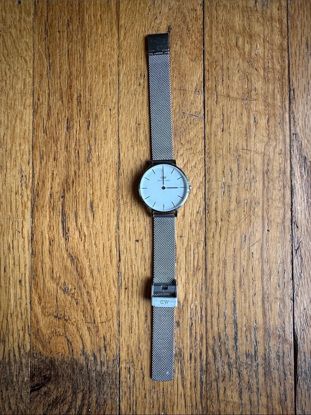 Daniel Wellington Silver Mesh Women's Watch with White Dial